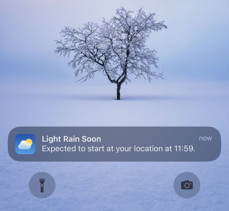 iOS Weather notification