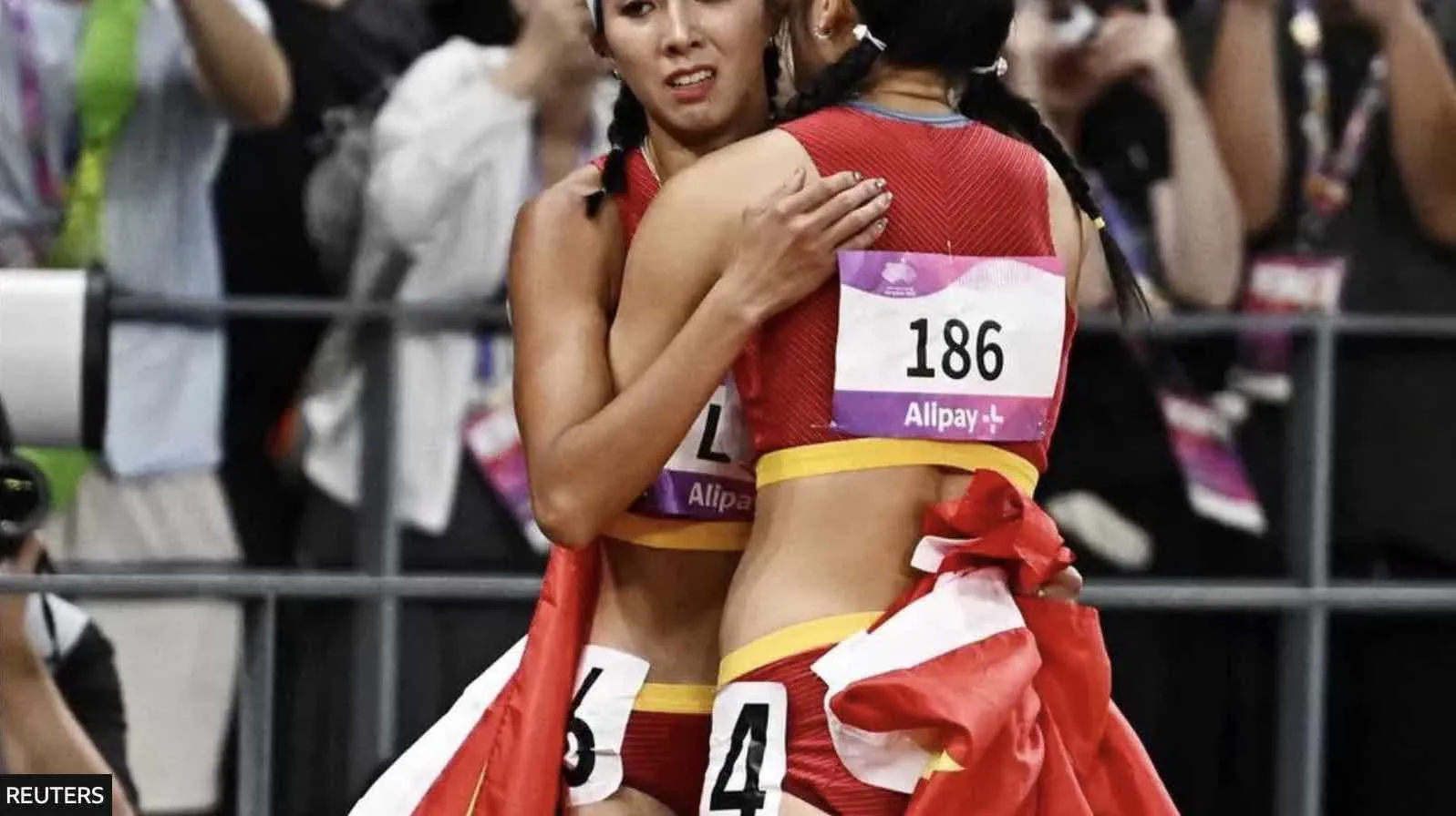 The race numbers for Lin Yuwei and Wu Yanni form &lsquo;64&rsquo;