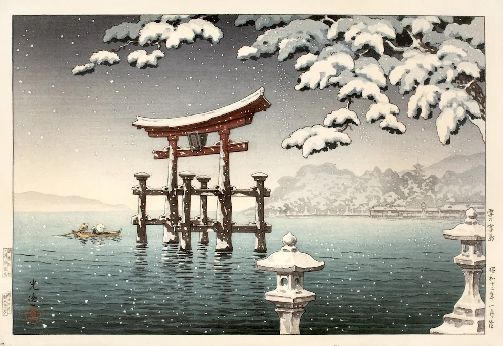 Snow at Miyajima, by &ldquo;Tsuchiya Koitsu.&rdquo;