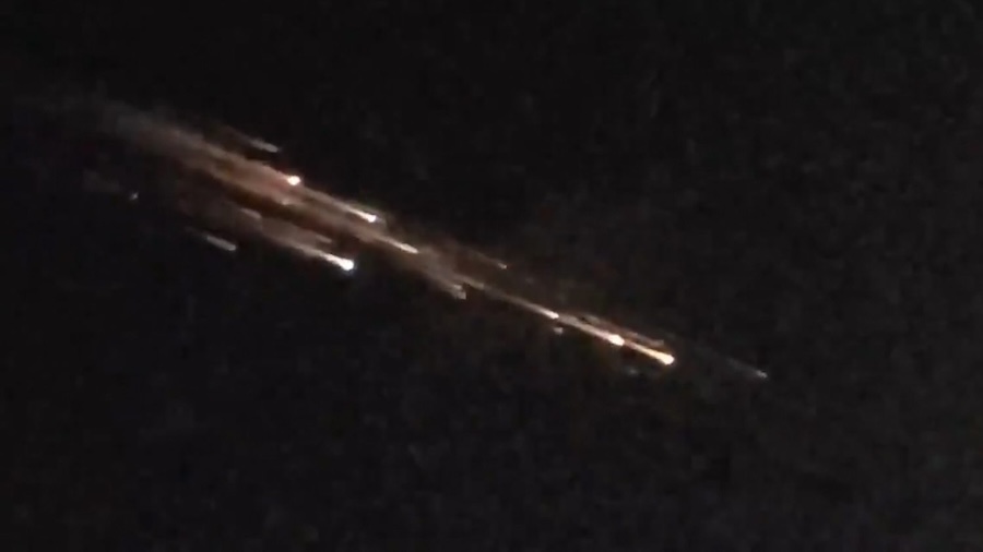 Space junk burning on re-entry. Space junk