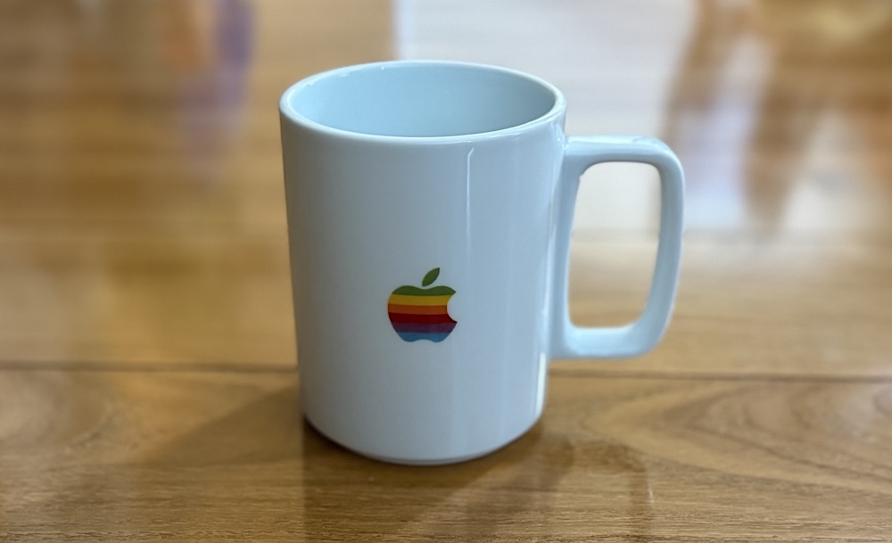 “Hasami porcelain Apple coffee mug.”